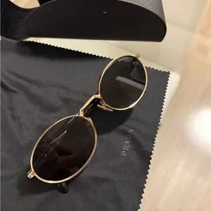 Prada Elegant Black and Gold Sunglasses Prada PR 65ZS ZVN09T Sunglasses Gold - eye-oo.com main image 4